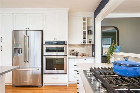 houzz white cabinets with stainless steel appliances|replace white with stainless appliances.